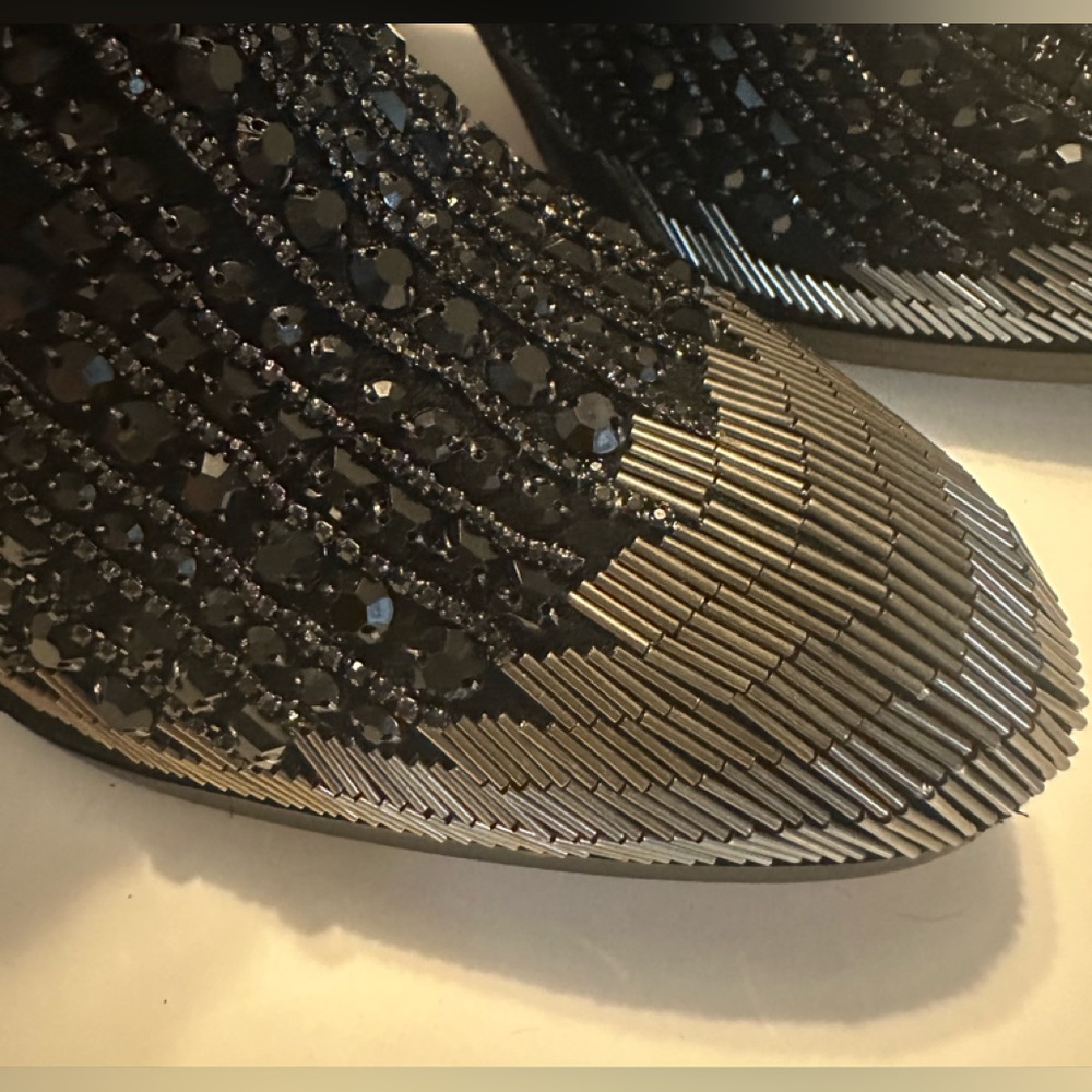 Donald Pliner black beaded boots